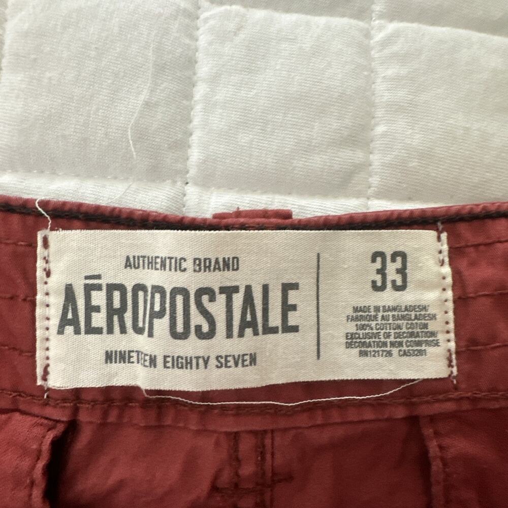 AEROPOSTALE Mens Cargo Shorts 33 Rust Red Baggy Summer Gorpcore Retro Y2K Casual - Picture 3 of 9